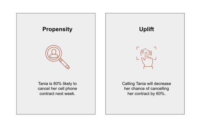 propensity model and an uplift model